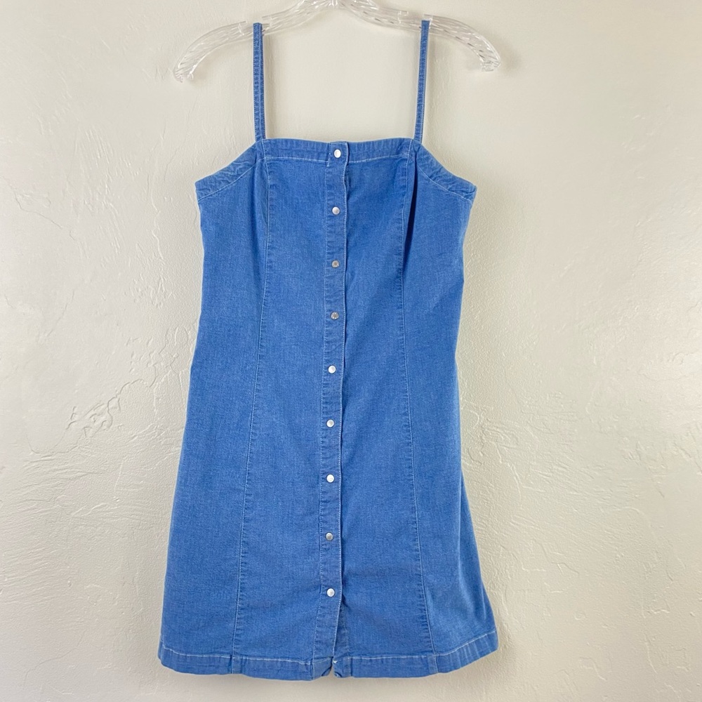 Calvin Klein Jeans Size 7 Formfitting Light Blue Strechy Cotton Denim Mini Dress
